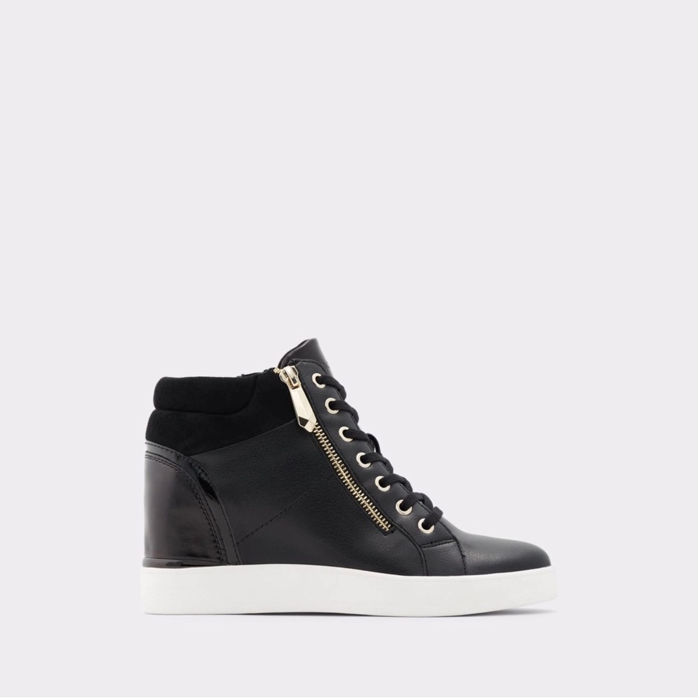 Aldo Black High-Top Heeled Sneakers